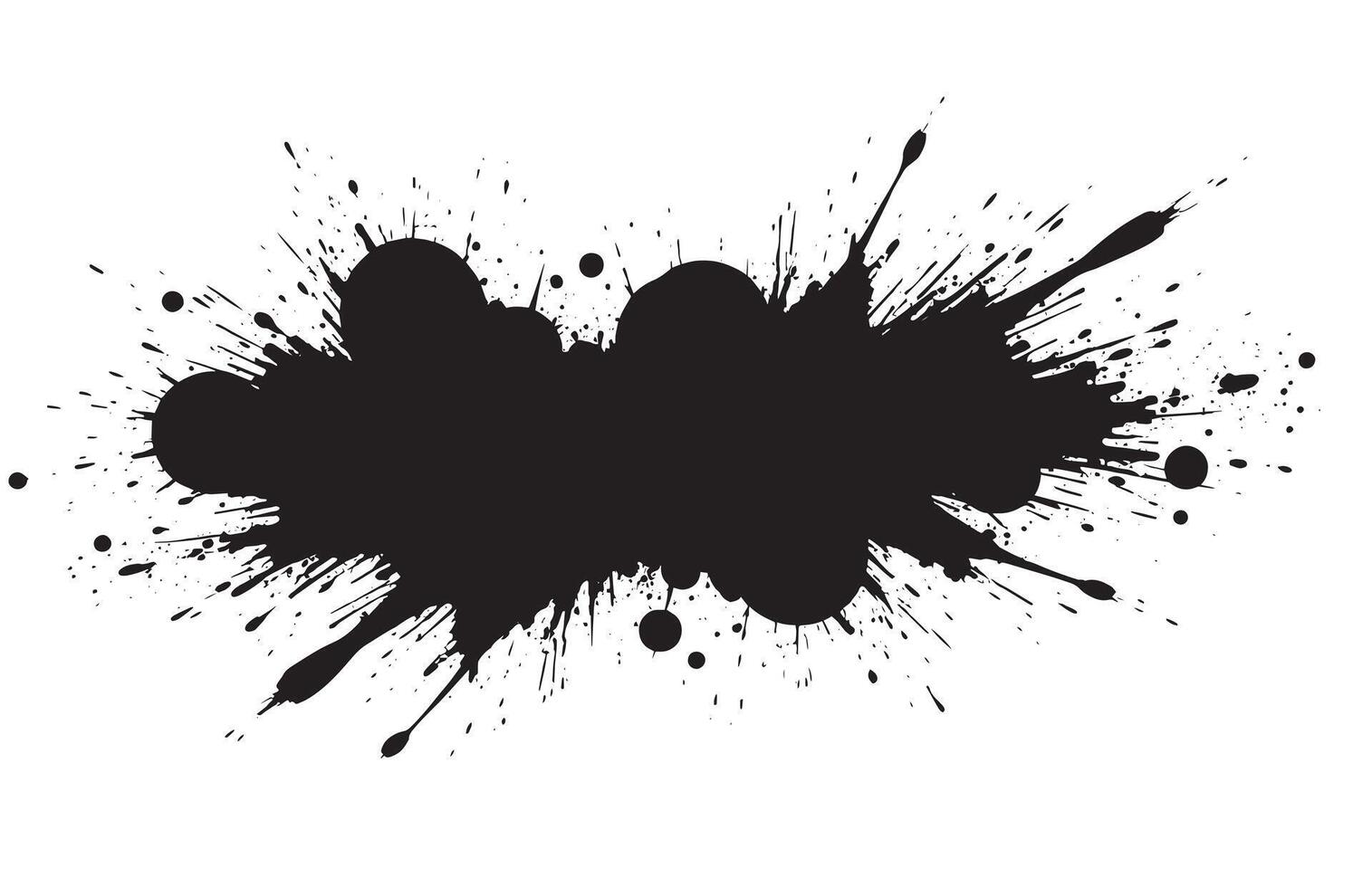 ink splatter black color on white background vector