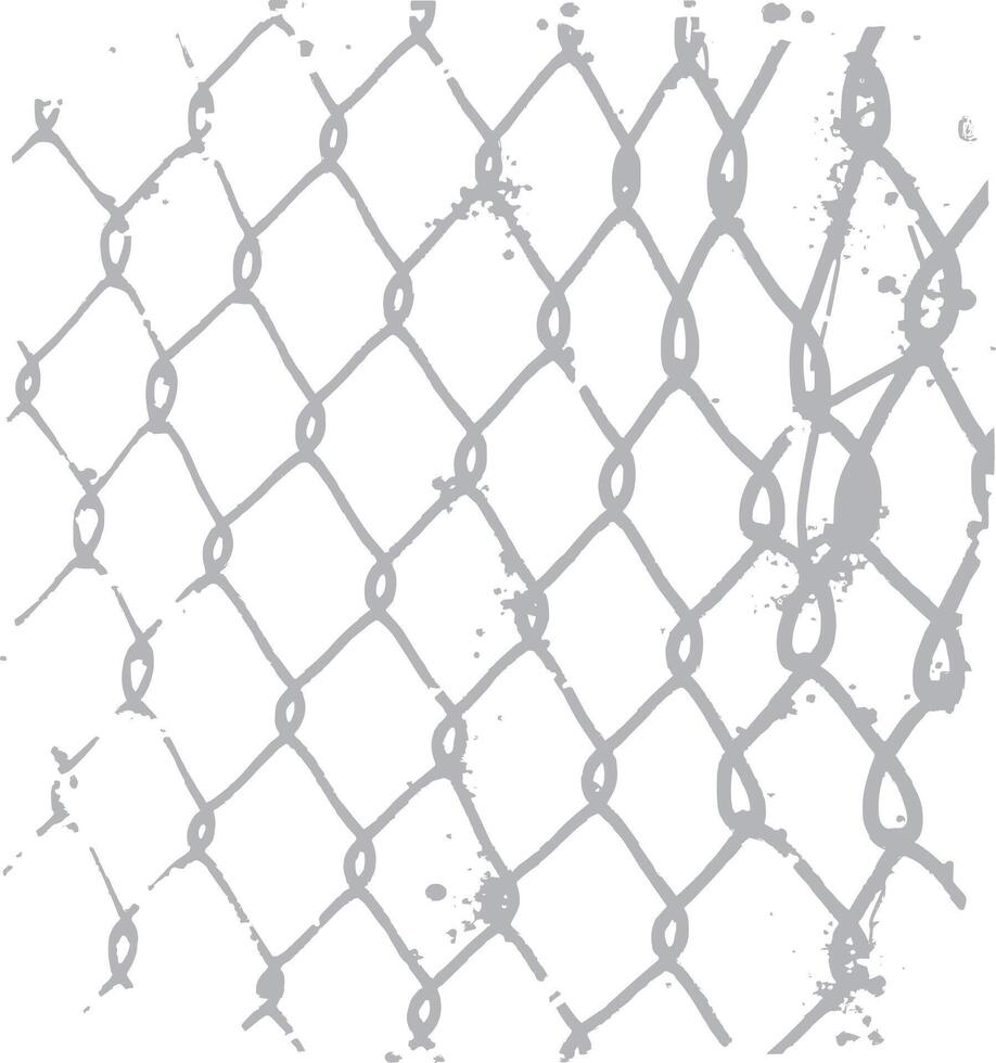 a chain link fence with a white background vector