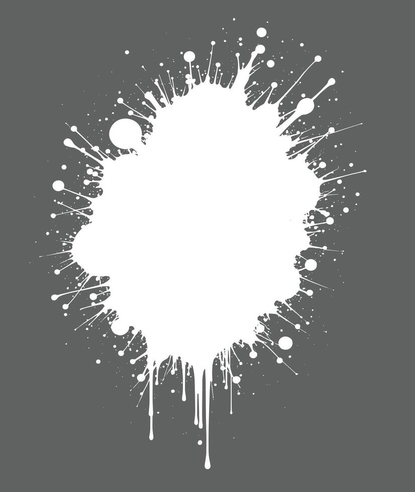 white paint splatter on a gray background vector