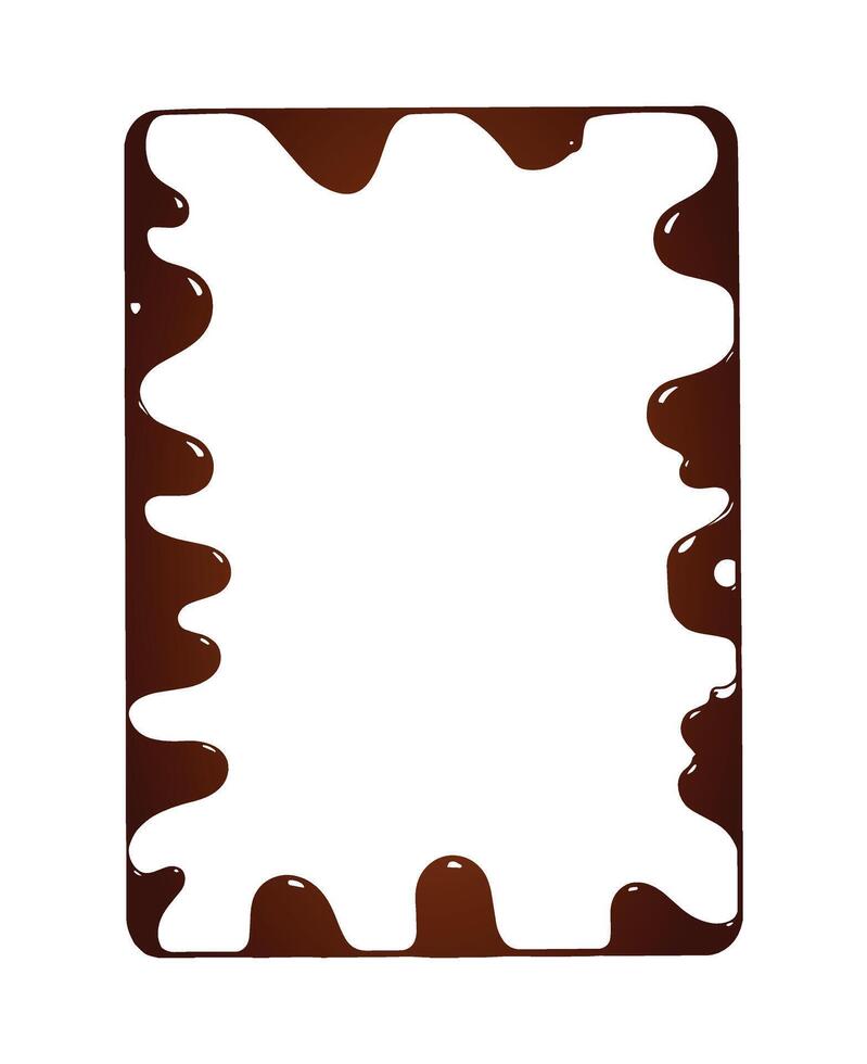 a chocolate frame with a white background, chocolate frame fluid dripping frame vector