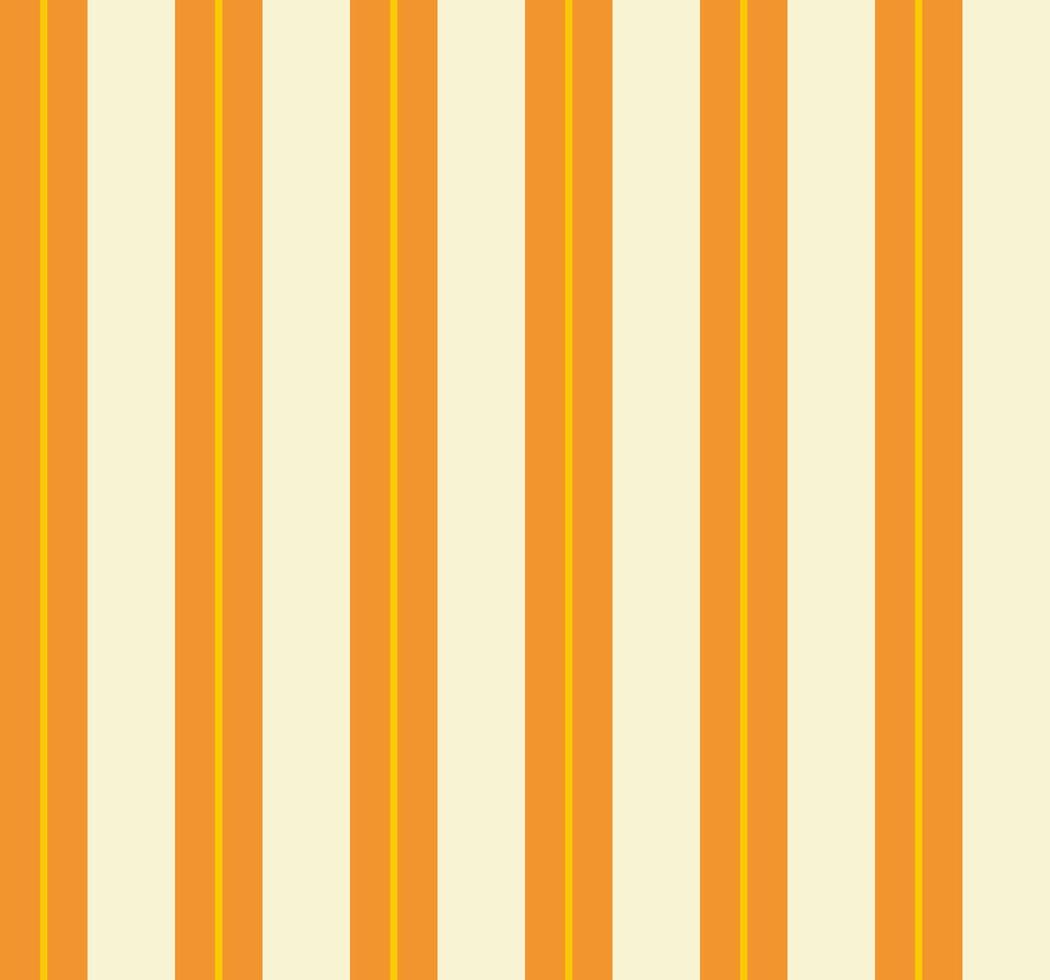 Repeating pattern of vertical orange and white stripes with a thin yellow line down the center of the orange stripes, pattern often used in fabrics and textiles. vector