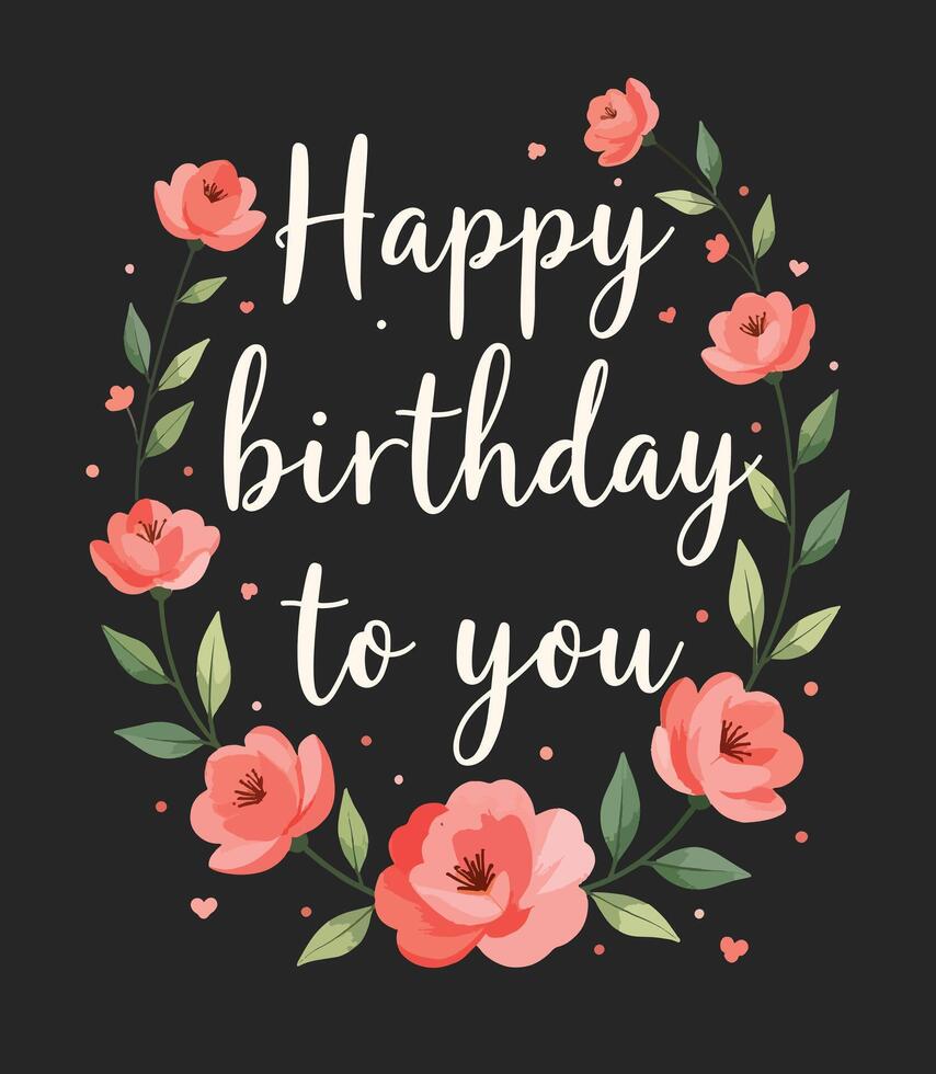 flower Birthday frame illustration, hbd frame , happy birth day frame with flower frame vector