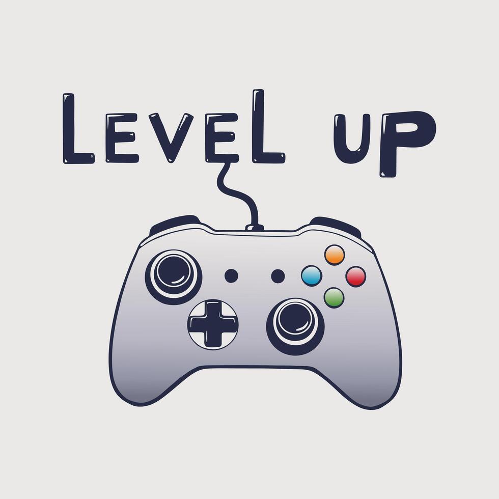level up game controller illustration vector