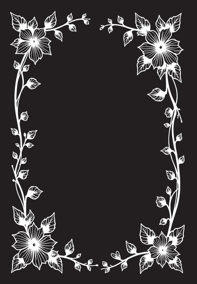 flower minimalist frame , plant frame simple , frame for card invitation vector