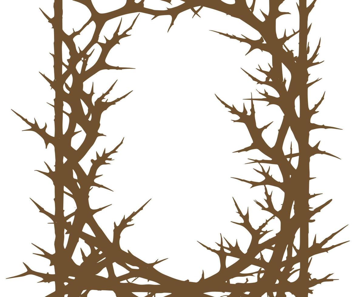 a brown frame with a crown of thorns vector