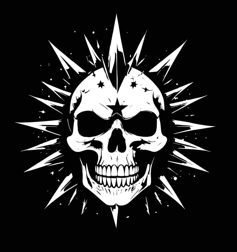 skull with spikes on a black background vector