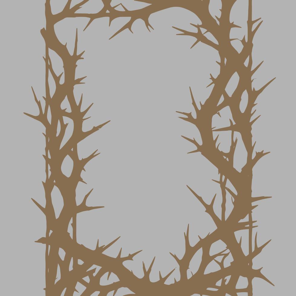 a brown grey frame with a crown of thorns vector