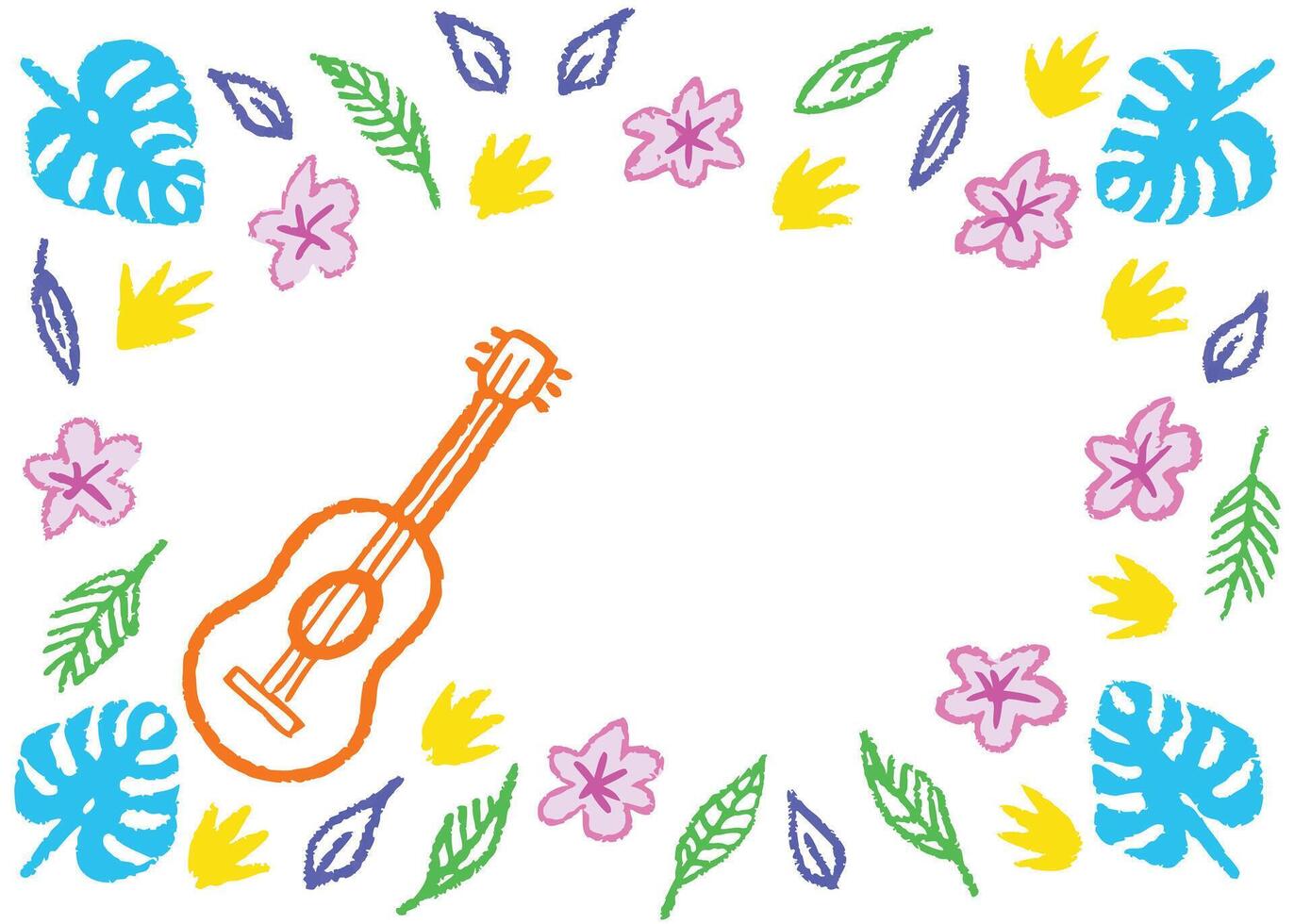 Vibrant music illustration with a floral and insect pattern, featuring a colorful summer design vector