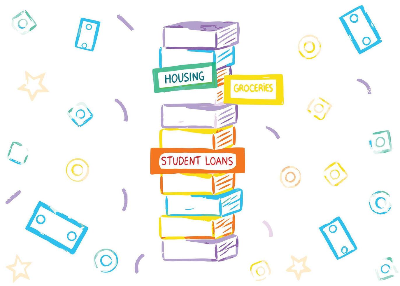 A vibrant set of isolated folder icons symbolizes organized business information and digital document management vector