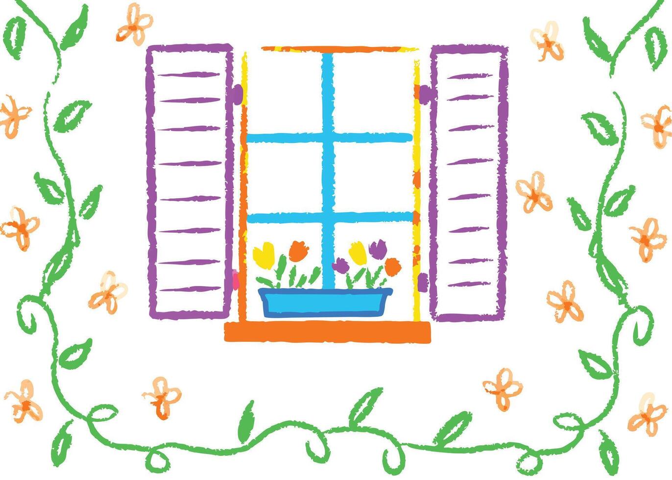 a spring flower frame with butterflies and birds, perfect for a card design vector