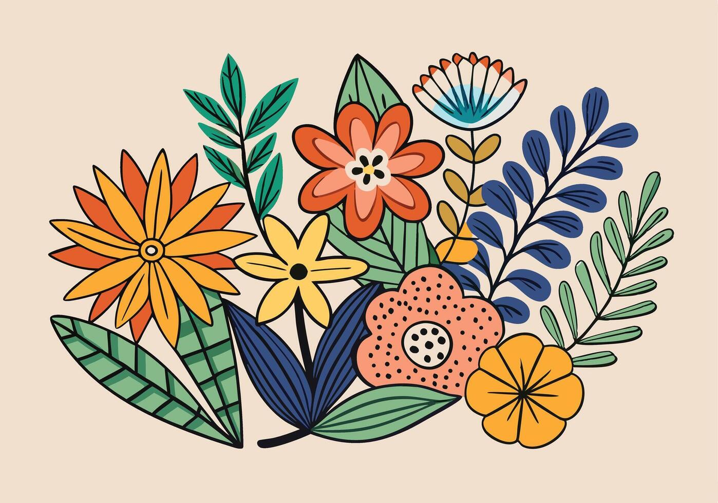 Blooming spring flowers and butterflies create a seamless pattern on a natural floral background vector
