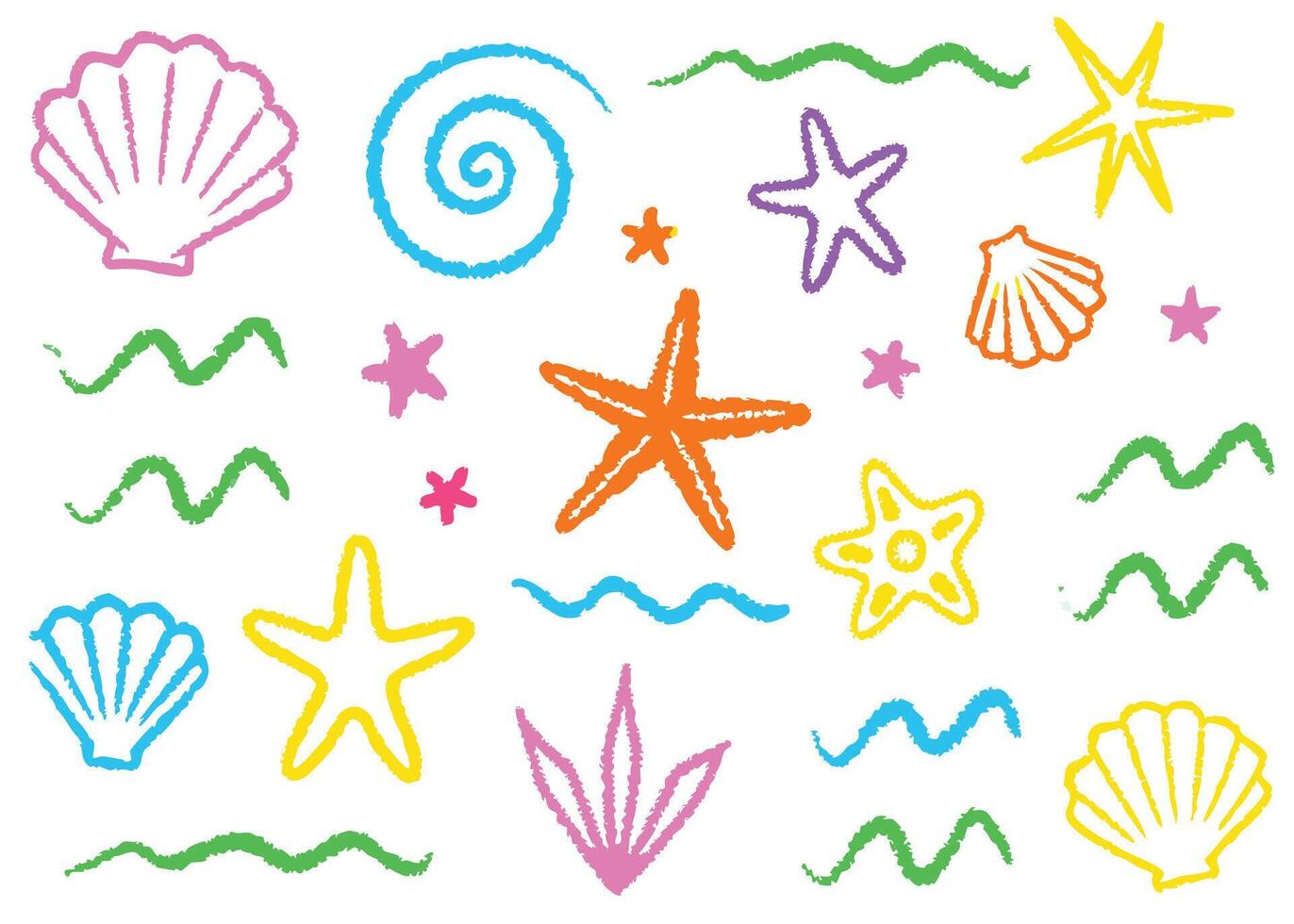 Seamless marine pattern of sea shells and starfishes on a tropical beach, perfect for a summer vacation design vector