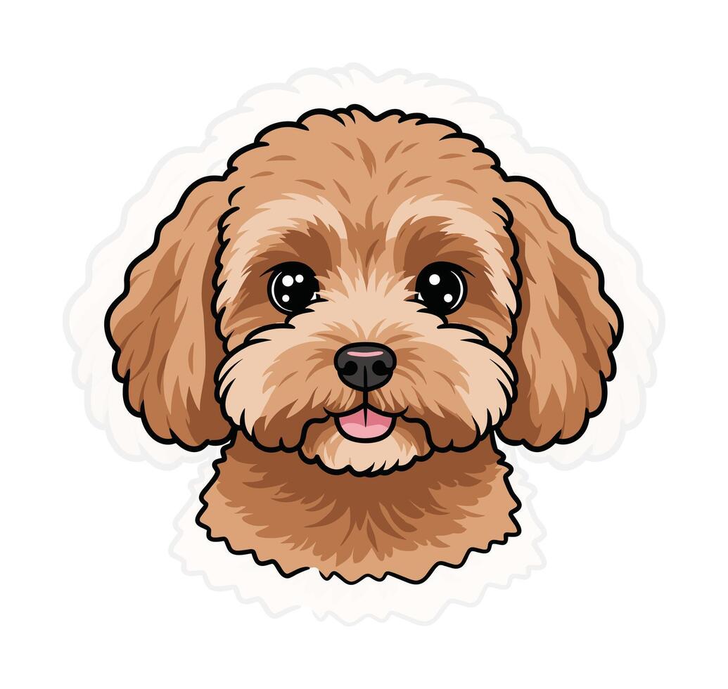 Cute Cavapoo Dog Graphic Artwork vector