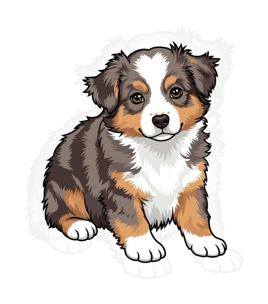 Cute Aussie Puppy Graphicb Illustration vector