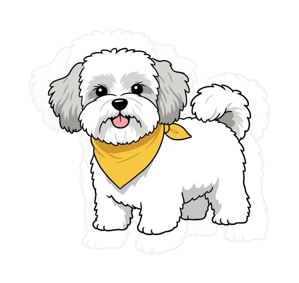 Cutre Havanese Bandana Dog Graphic vector