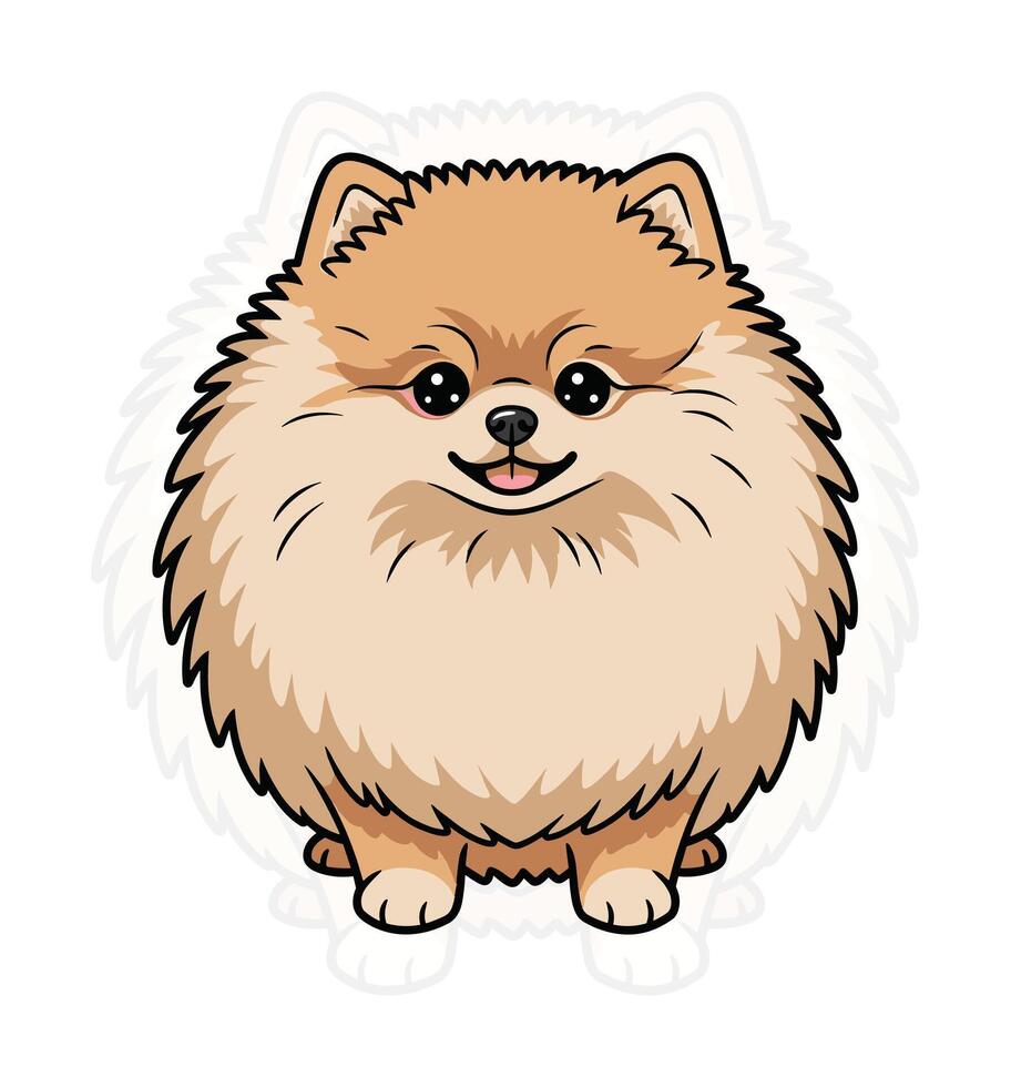 Cutre Pomeranian Graphic Art vector