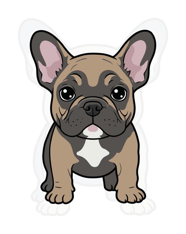 Whimsical Frenchie Pup Artwork Graphic vector
