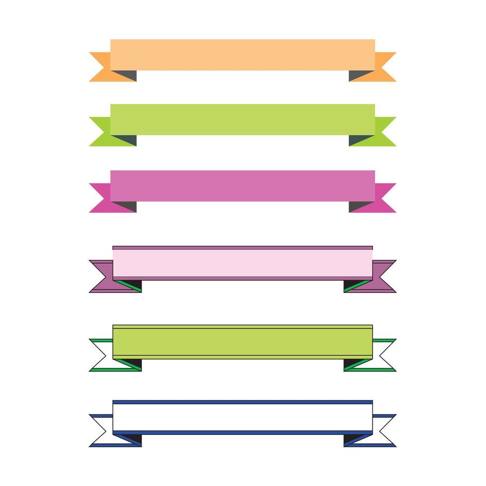color Banner ribbon set vector