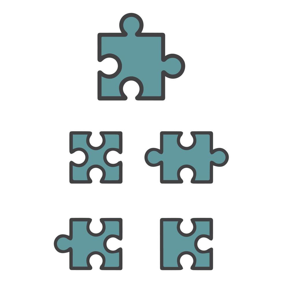 Puzzles grid icon set vector