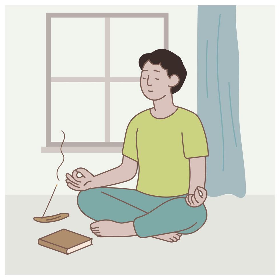 Cultivating calm mindful morning routine at home illustrated guide to peaceful start vector