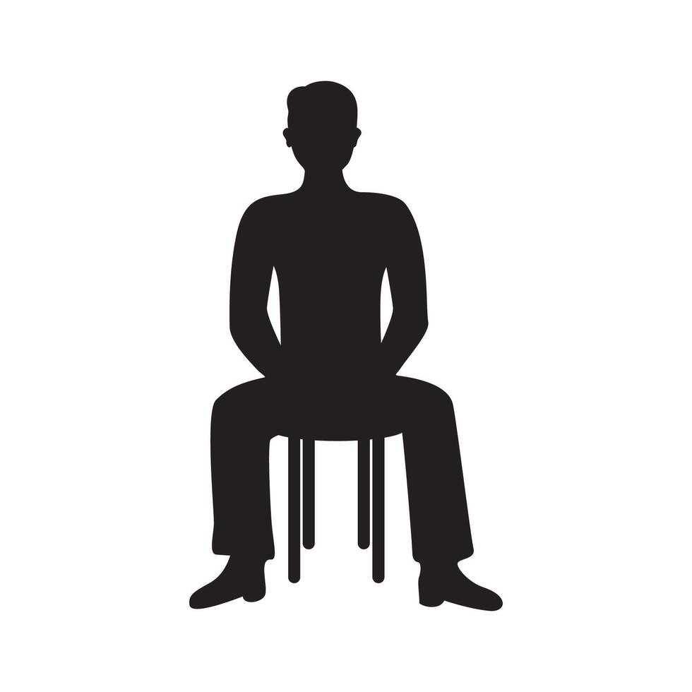 man sit in chair silhouette design. vector