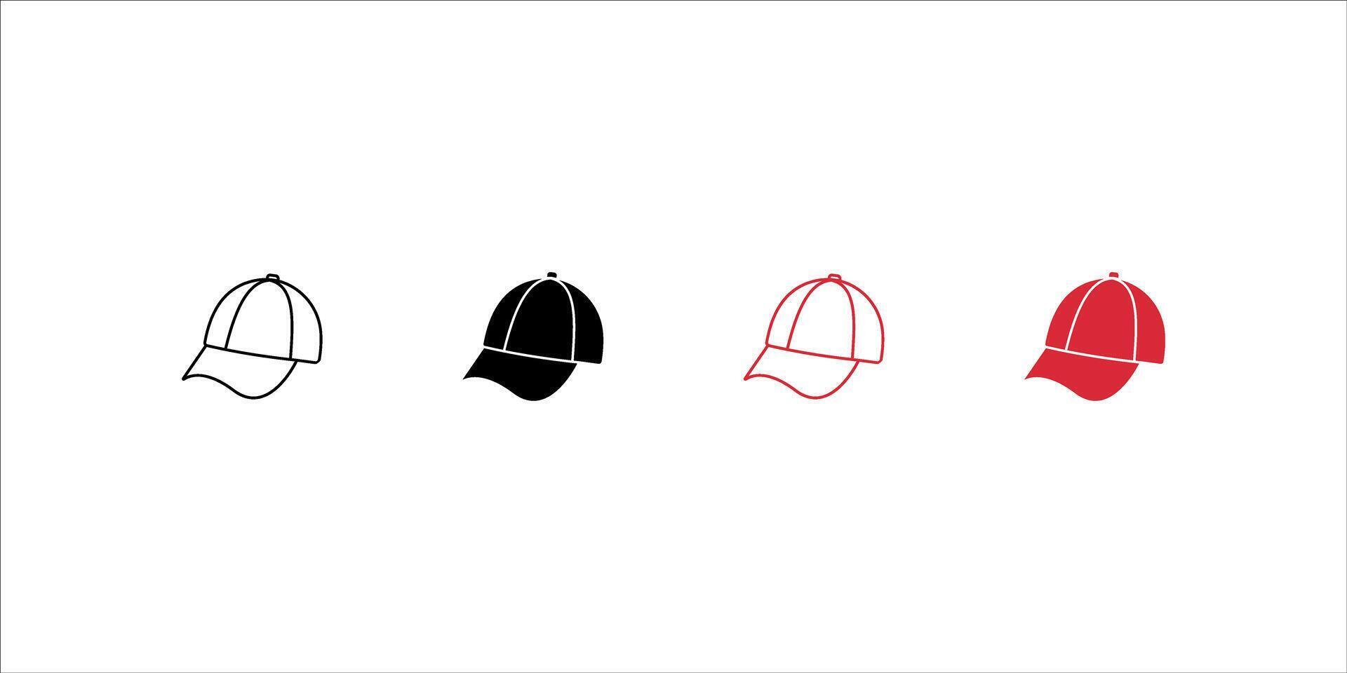 Hat Icon Collection, baseball cap icon, for mobile concept and web design. vector