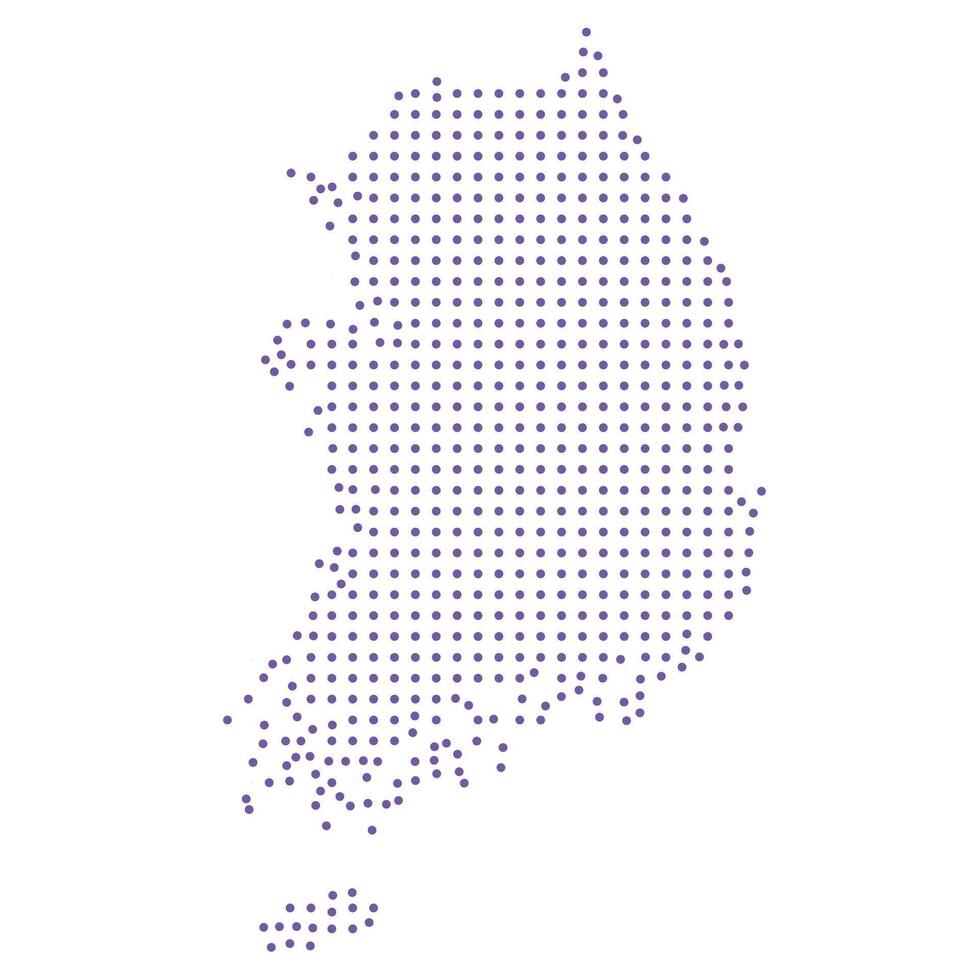 South Korea map dotted pattern design purple circle vector
