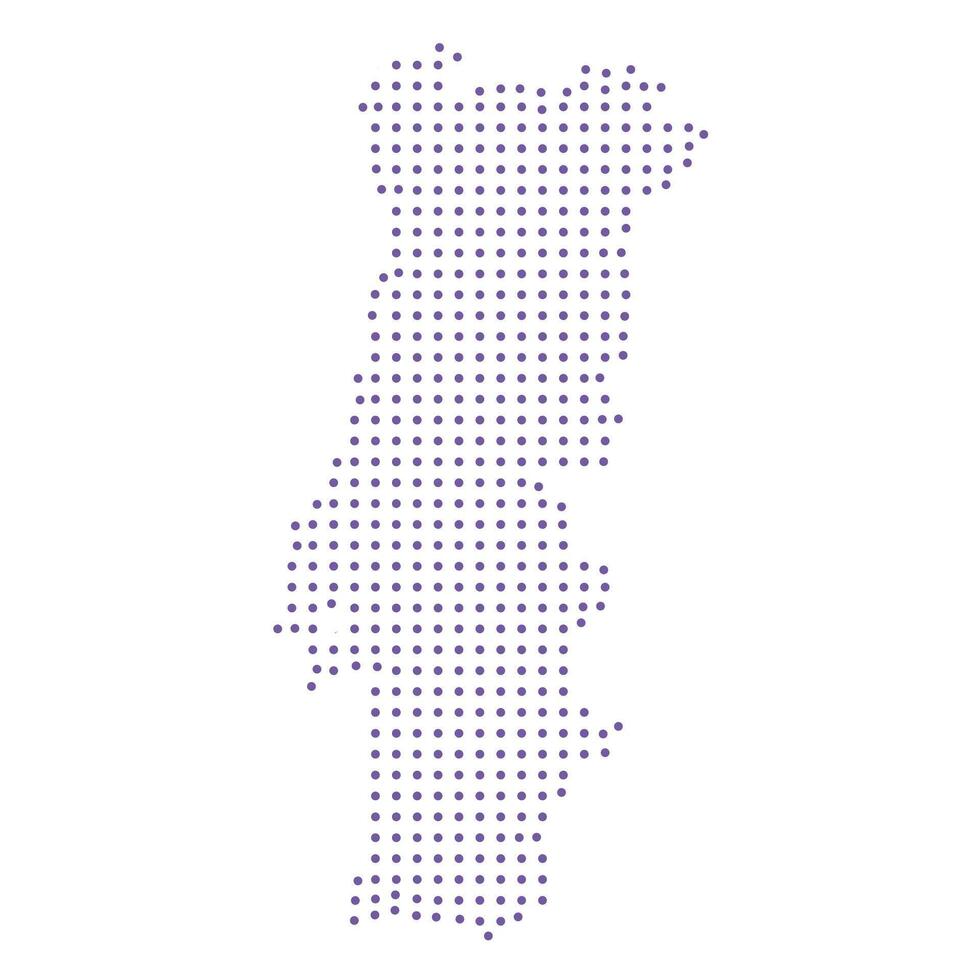 Portugal map dotted pattern design purple circle vector