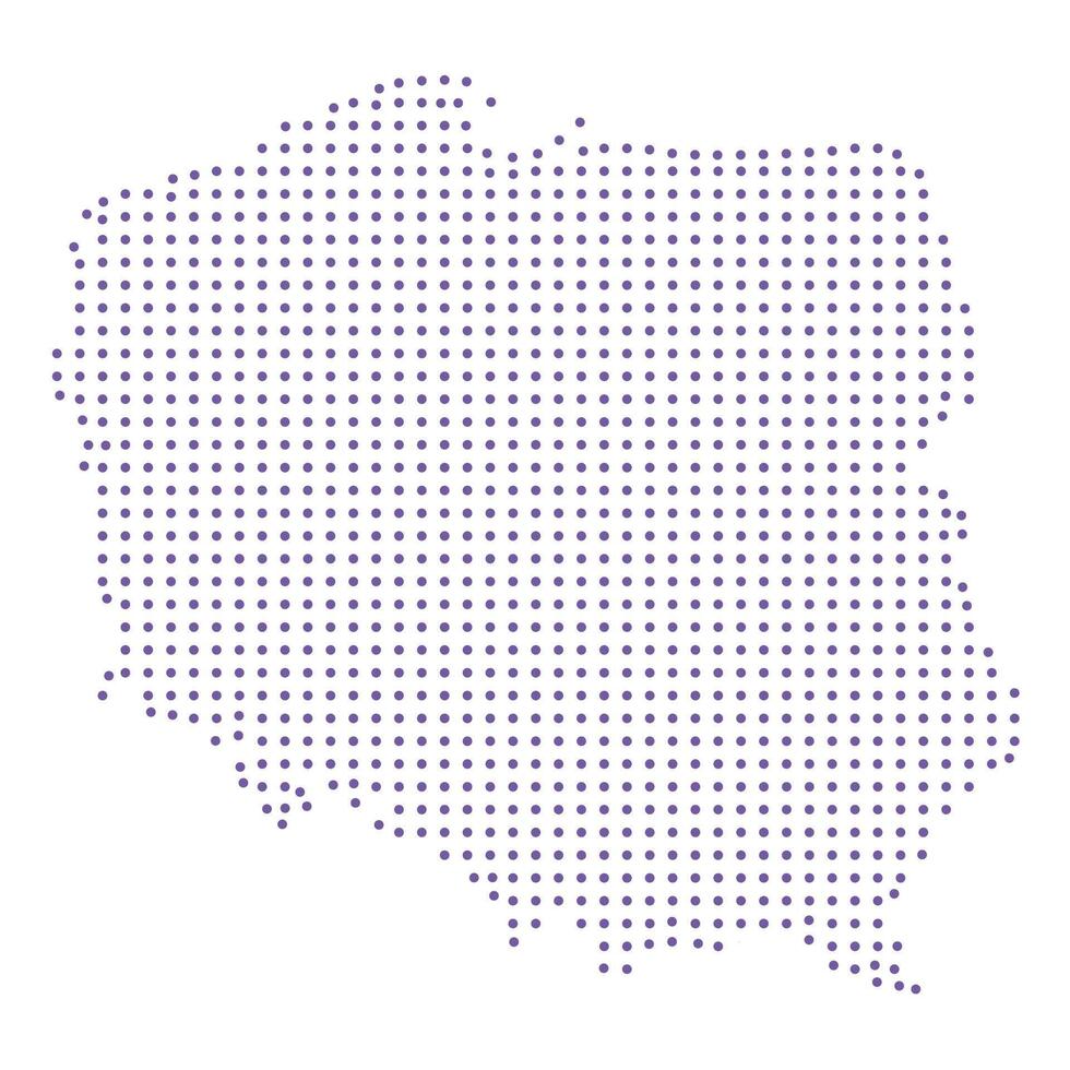 Poland map dotted pattern design purple circle vector