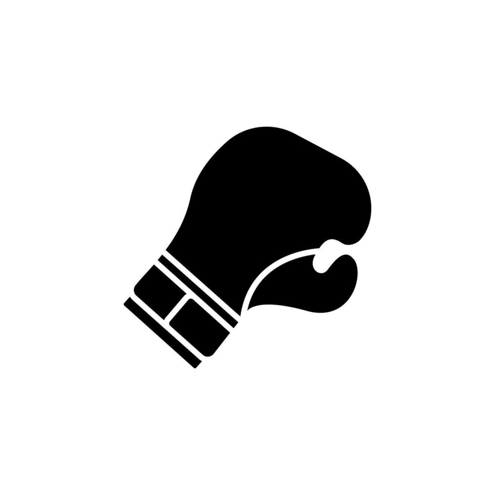 Black boxing glove icon, isolated on white background. vector