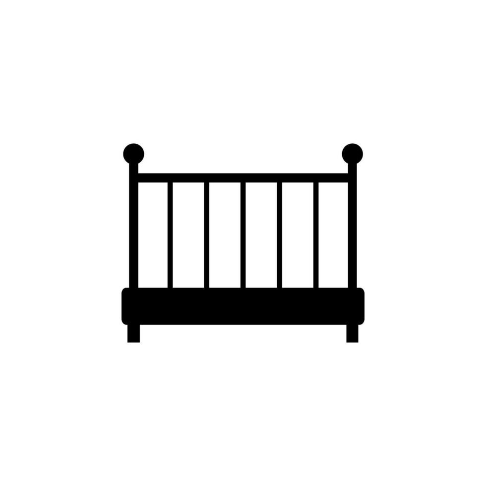Baby crib or baby bed flat icon, for apps and websites vector