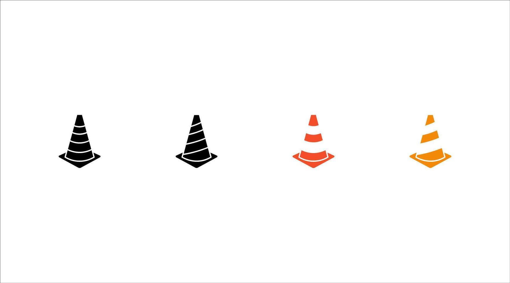 Construction cone icon set, illustration design. Tools collection. on white background. color editable, eps 10 vector