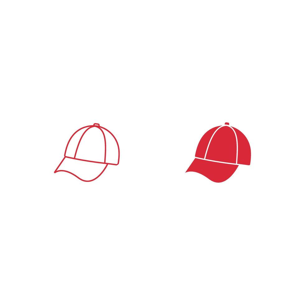 Flat icon set, baseball cap front view illustration vector