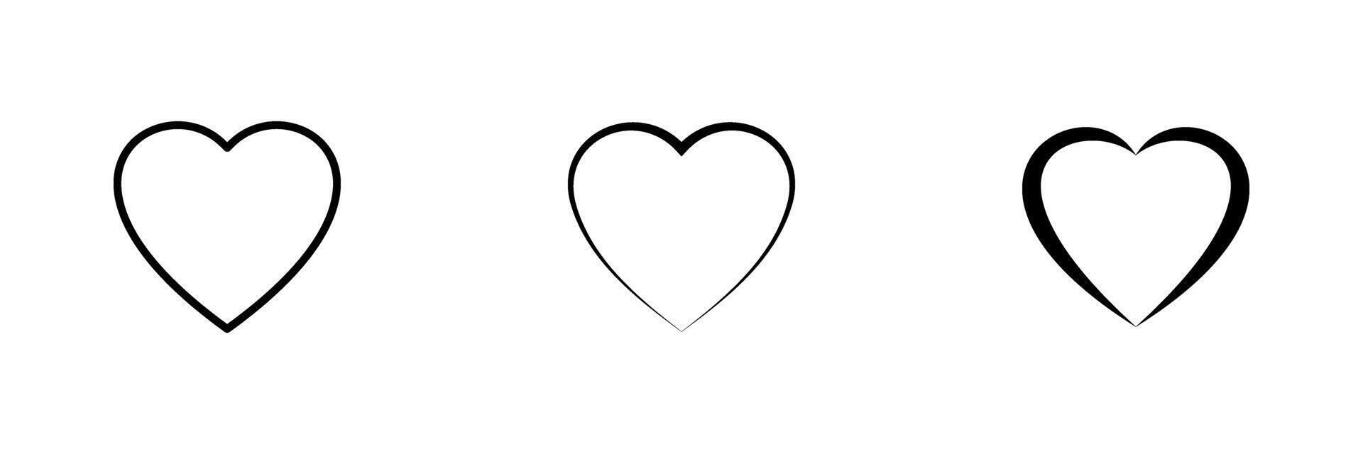 Collection of Heart ico. Symbol of Love Icon flat style modern design Isolated on Blank Background. illustration. vector