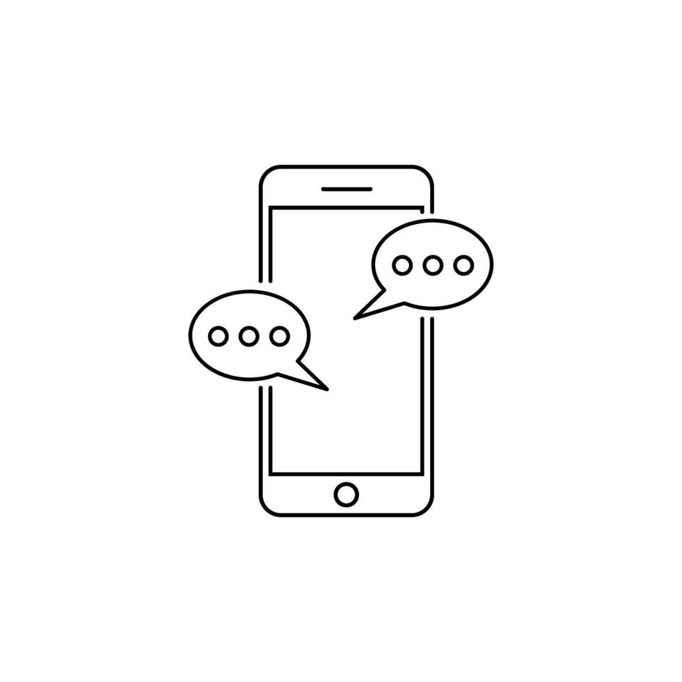 smartphone, phone, chat icon. Simple thin line, outline illustration of Smartphone icons for UI and UX, website or mobile application vector