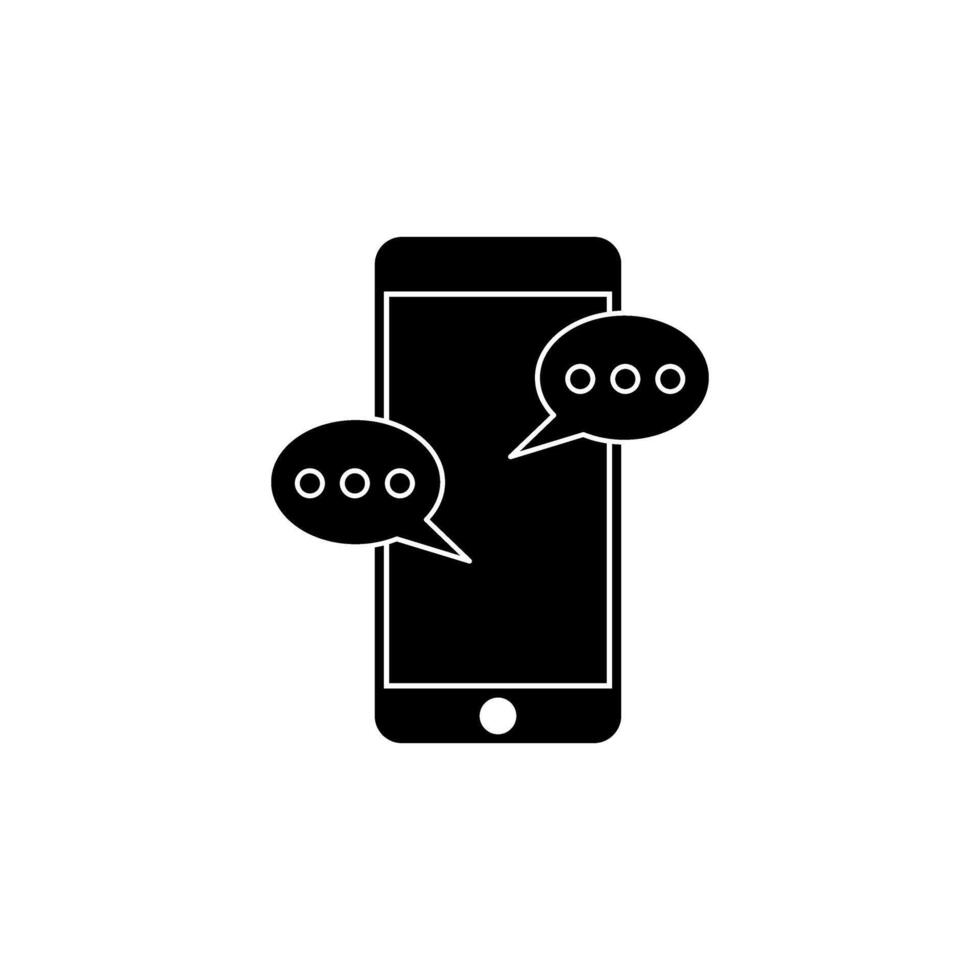 smartphone, phone, chat icon. Simple black illustration of Smartphone icon for UI and UX, website or mobile app. vector