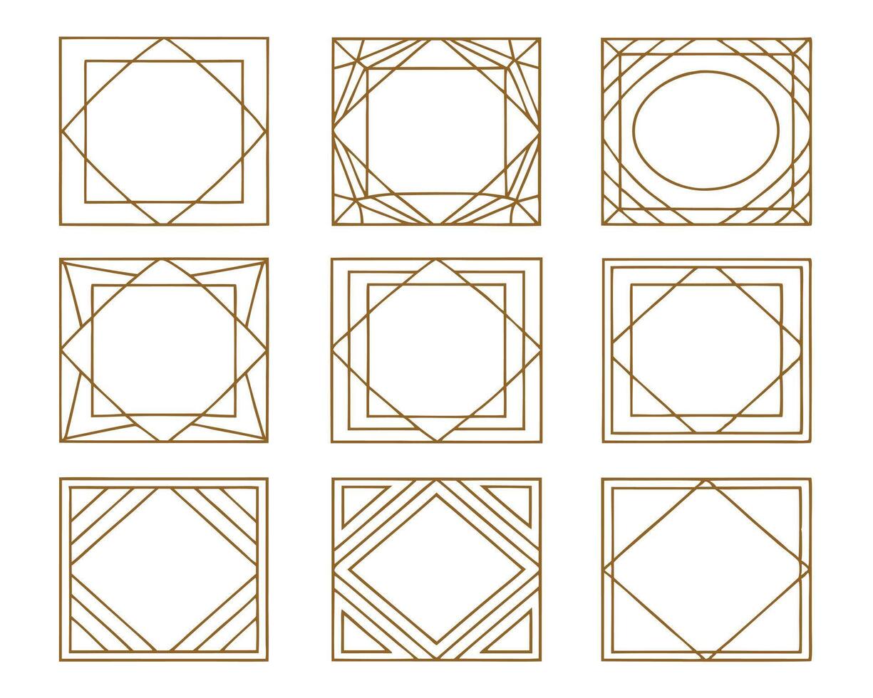 Elegant decorative geometric frames in various styles on a white background for design purposes vector