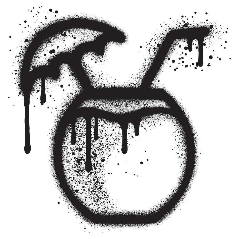 Spray Painted Graffiti Young Coconut Sprayed isolated with a white background. vector