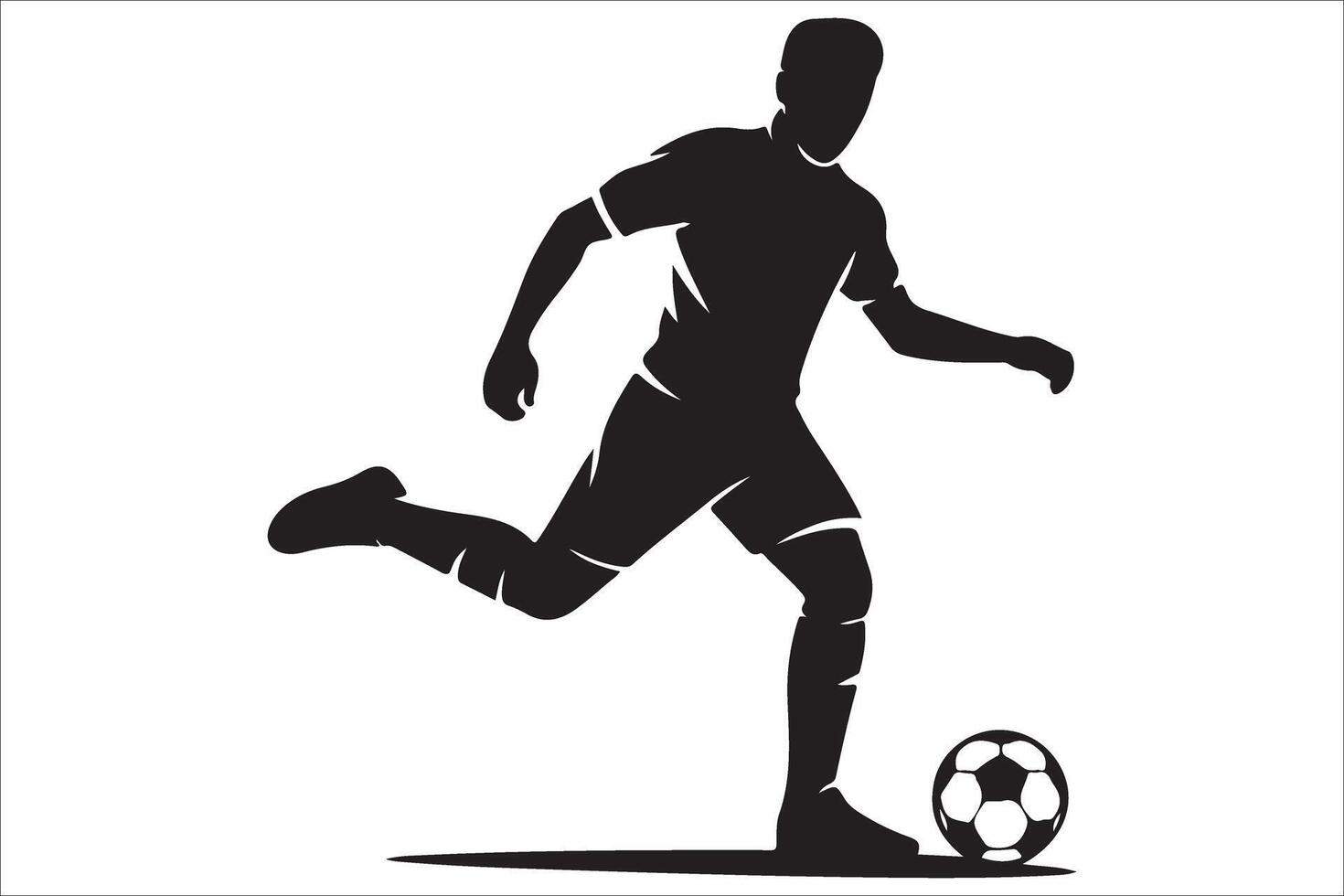 Soccer player silhouette on white background vector