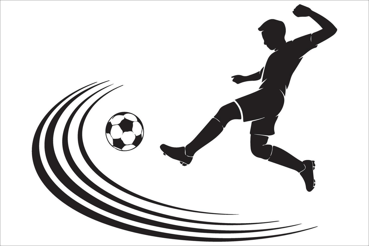 Soccer player kicking the ball vector