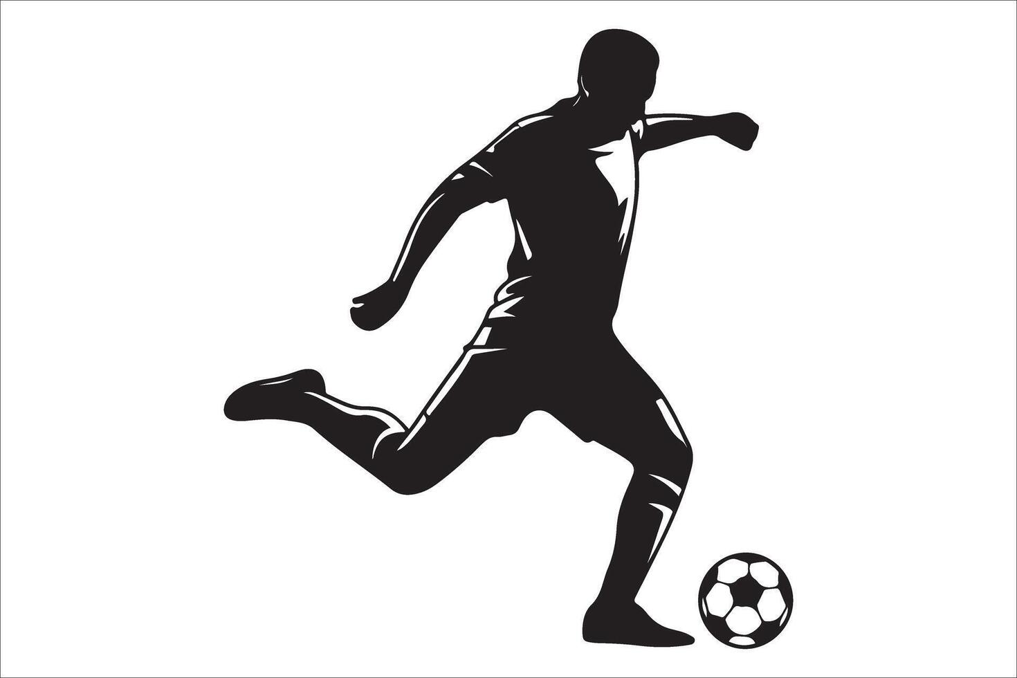 Soccer player kicking the ball illustration vector