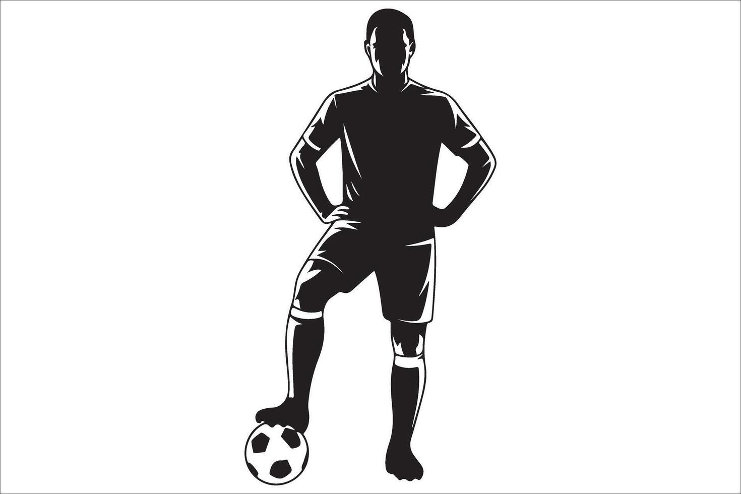 Soccer player silhouette illustration vector