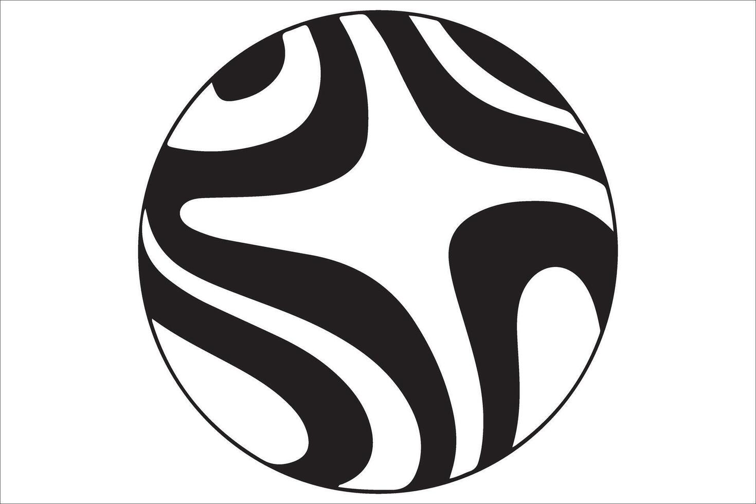 A black and white oval with a swirl design vector