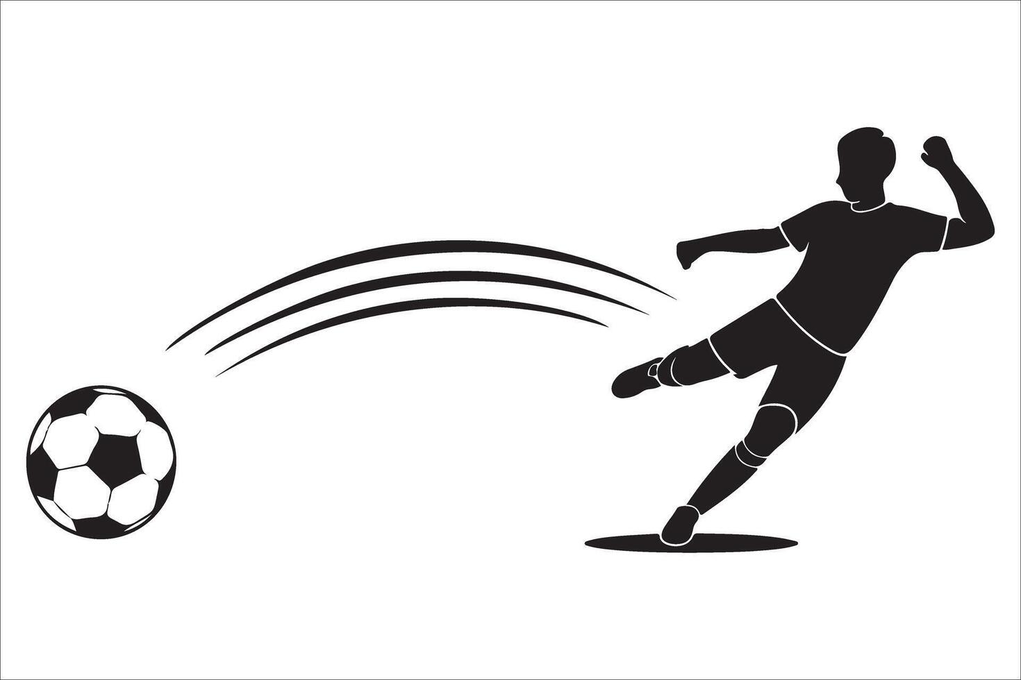 Soccer player kicking ball vector