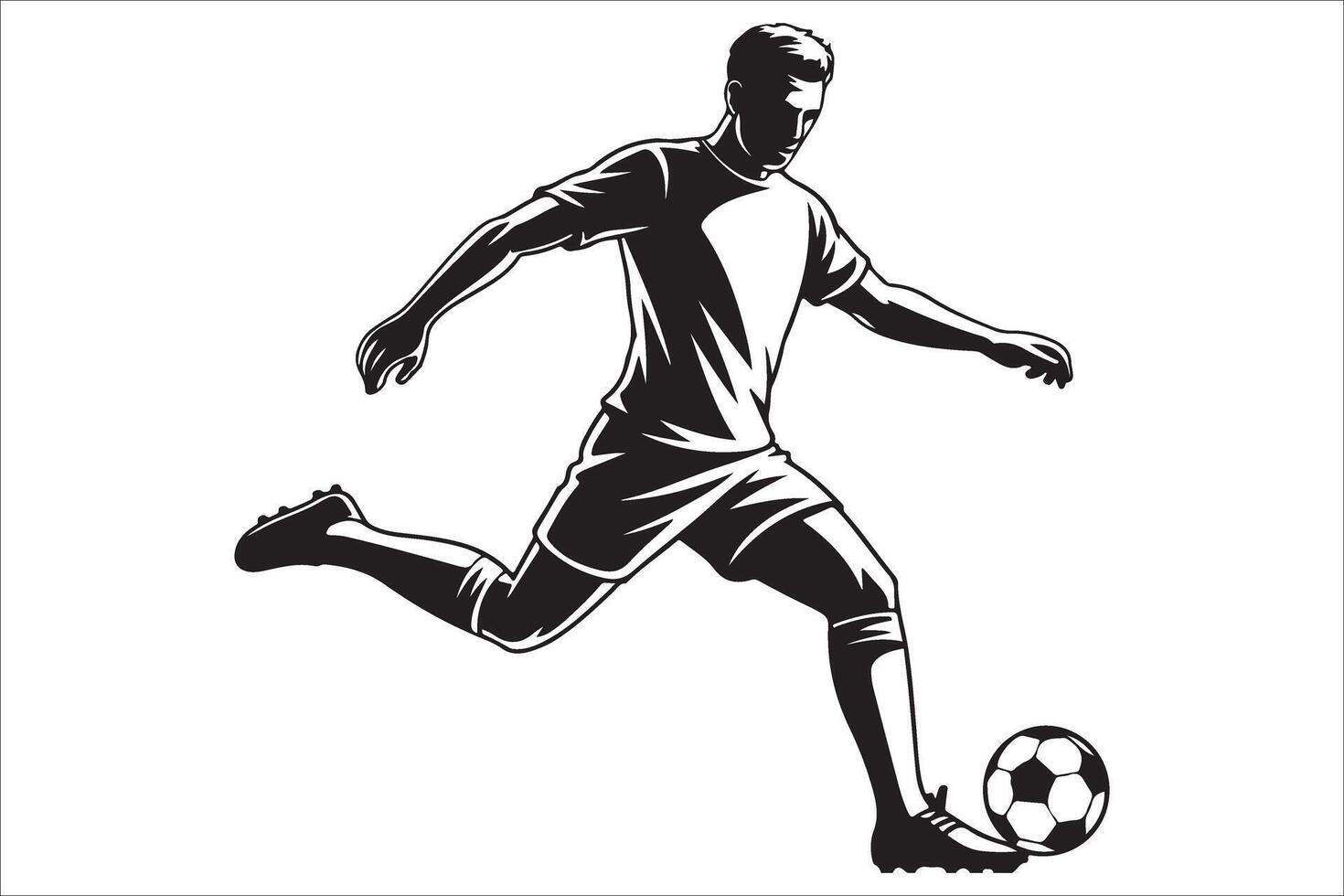 Soccer player with ball vector
