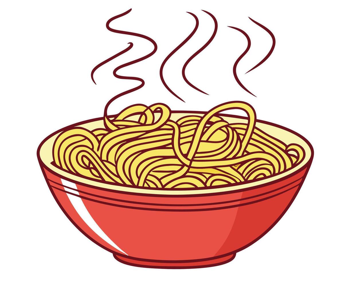 Illustration of a steaming bowl of delicious noodles a comforting food concept perfect for design projects vector