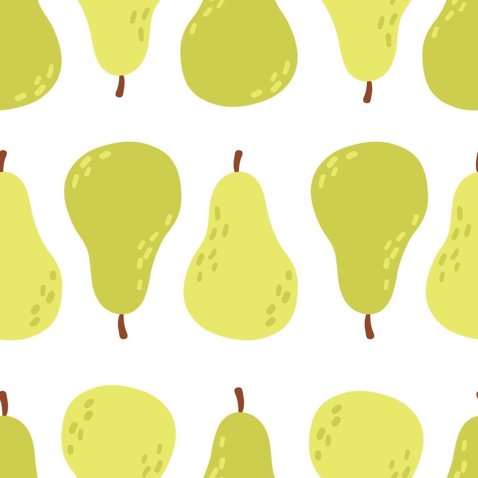 Simple seamless pattern with pears. Design for greeting card and invitation for seasonal summer vacation vector