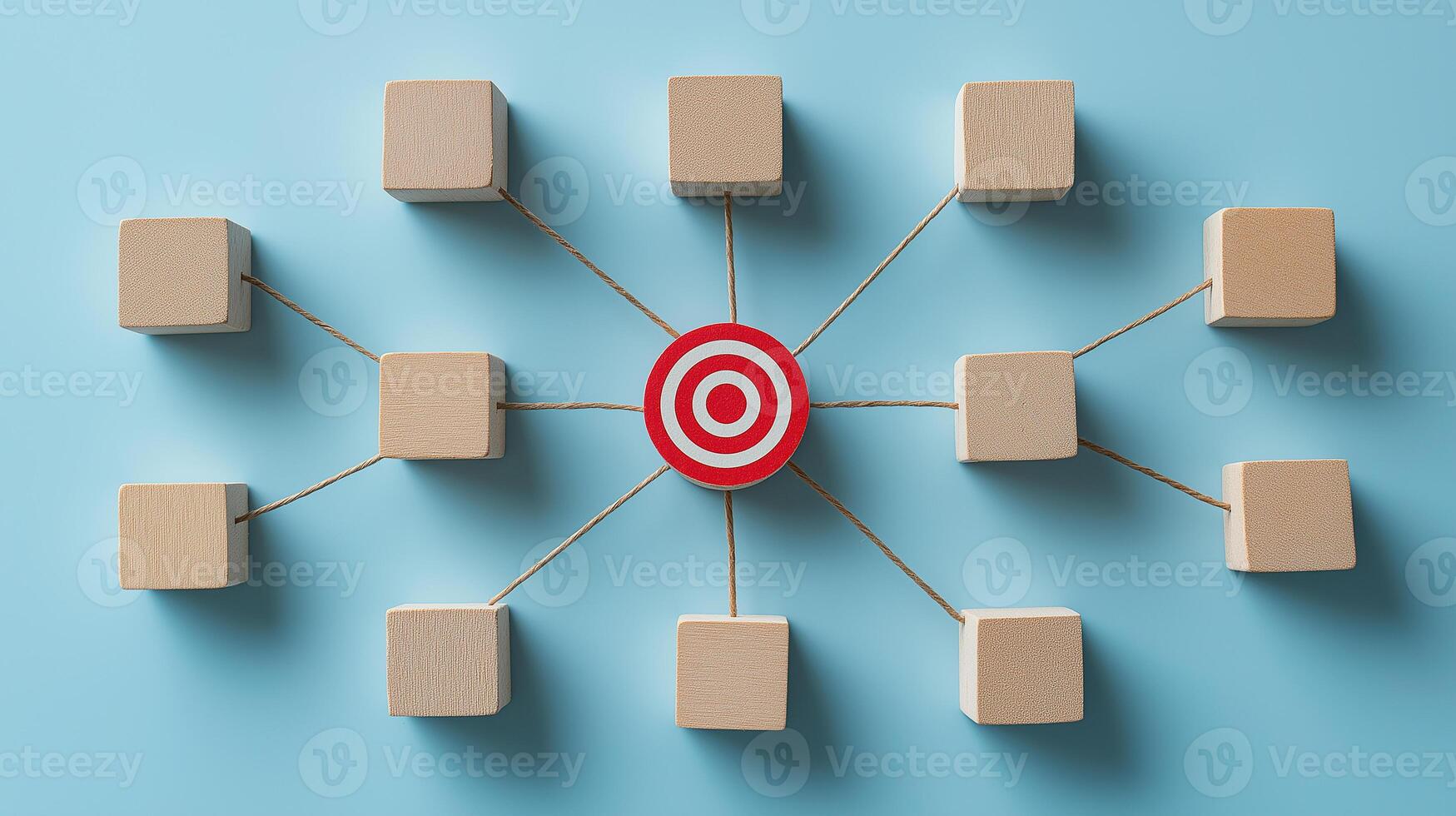 Team Collaboration Tools For Achieving Common Goals with Targeted Strategies. Group Success, Resource Utilization and Objective Alignment. Customizable Empty Wooden Business Cubes. photo
