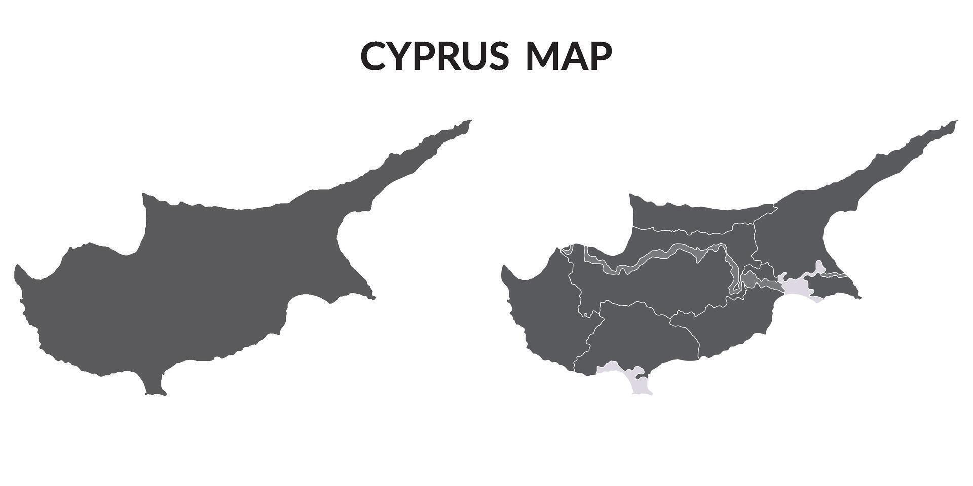 Cyprus map. Map of Cyprus in grey color set vector