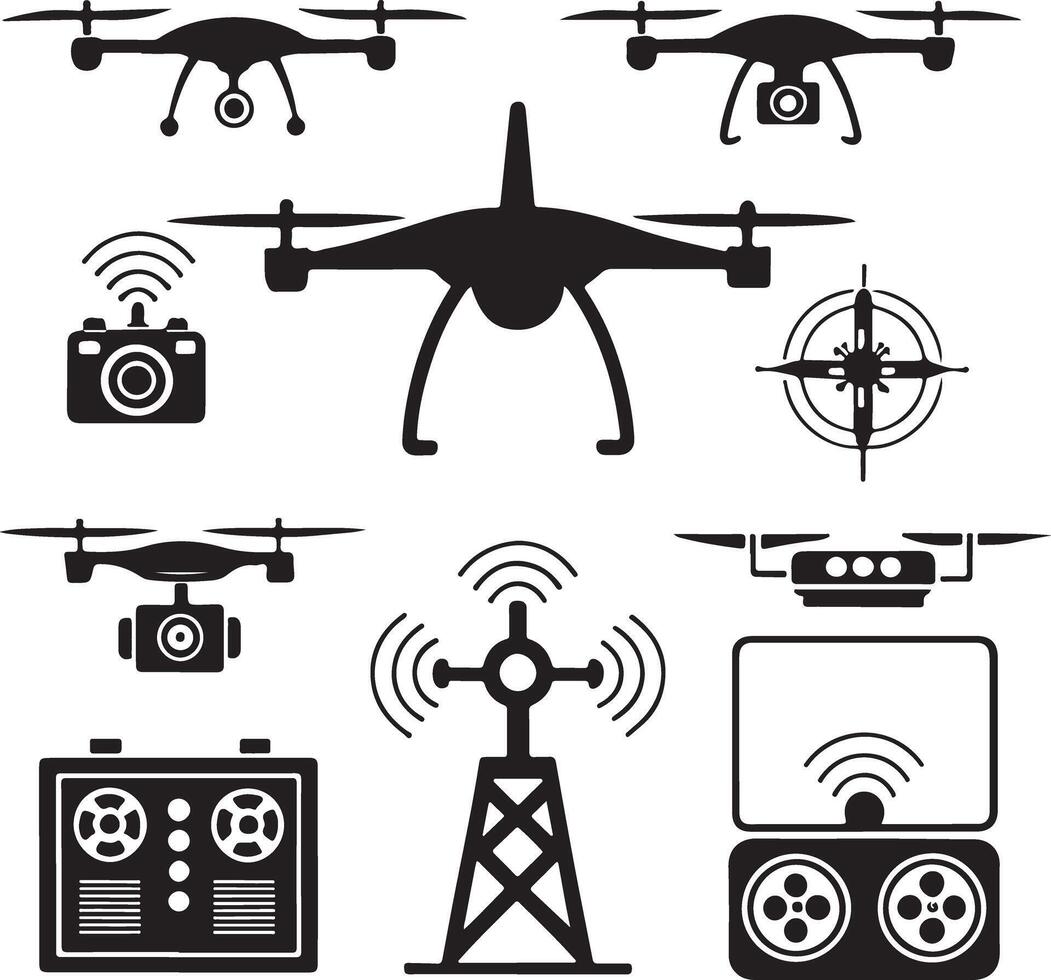 Drone Silhouette Bundle vector